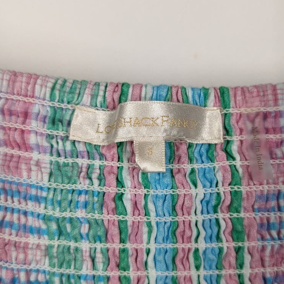 LoveShackFancy Emeka Plaid Cutout Maxi Dress Gingham Pastel Small Preowned - Picture 10 of 12